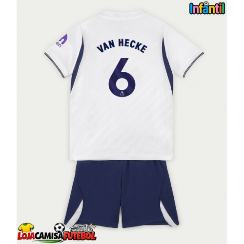 Camisa de Futebol Tottenham Hotspur Jan Paul van Hecke #6 Equipamento Principal Infantil 2026-27 Manga Curta (+ Calças curtas)
